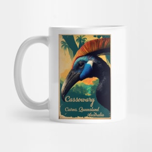 Cairns Australia Cassowary Vintage Travel Art Poster Mug